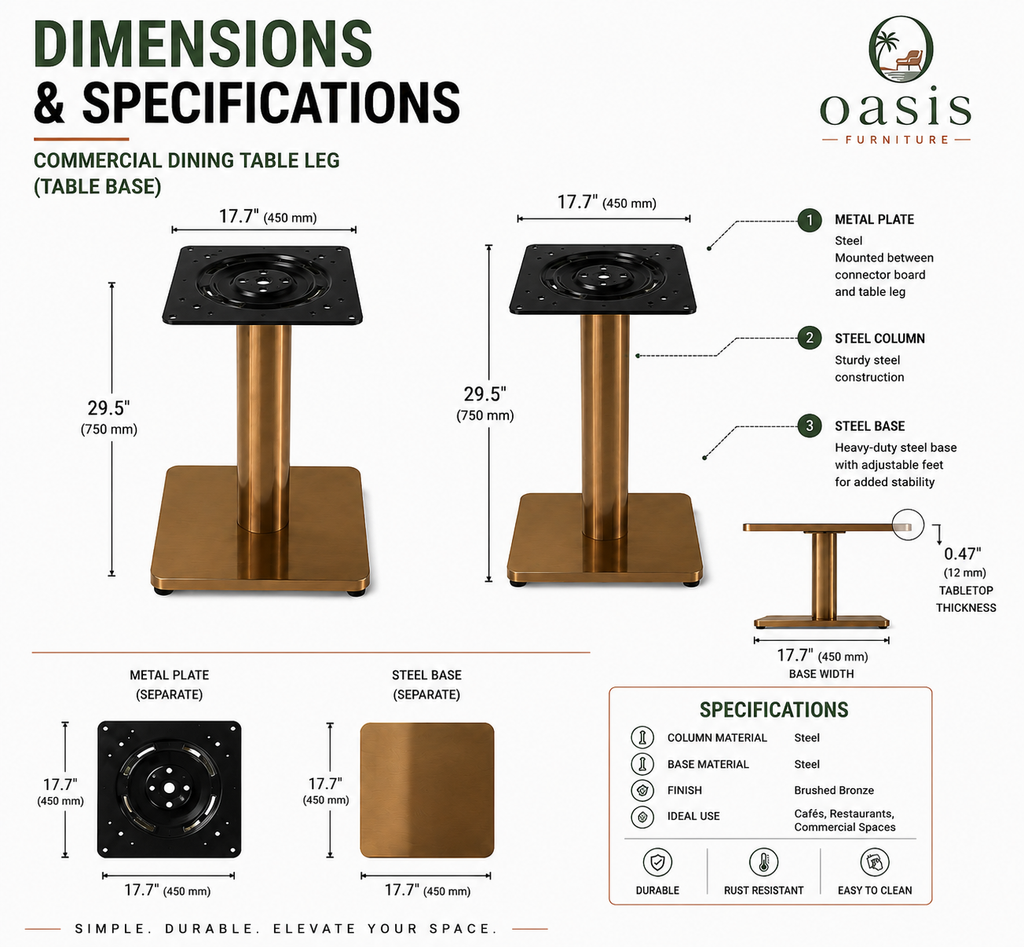 COMMERCIAL DINING TABLE LEG