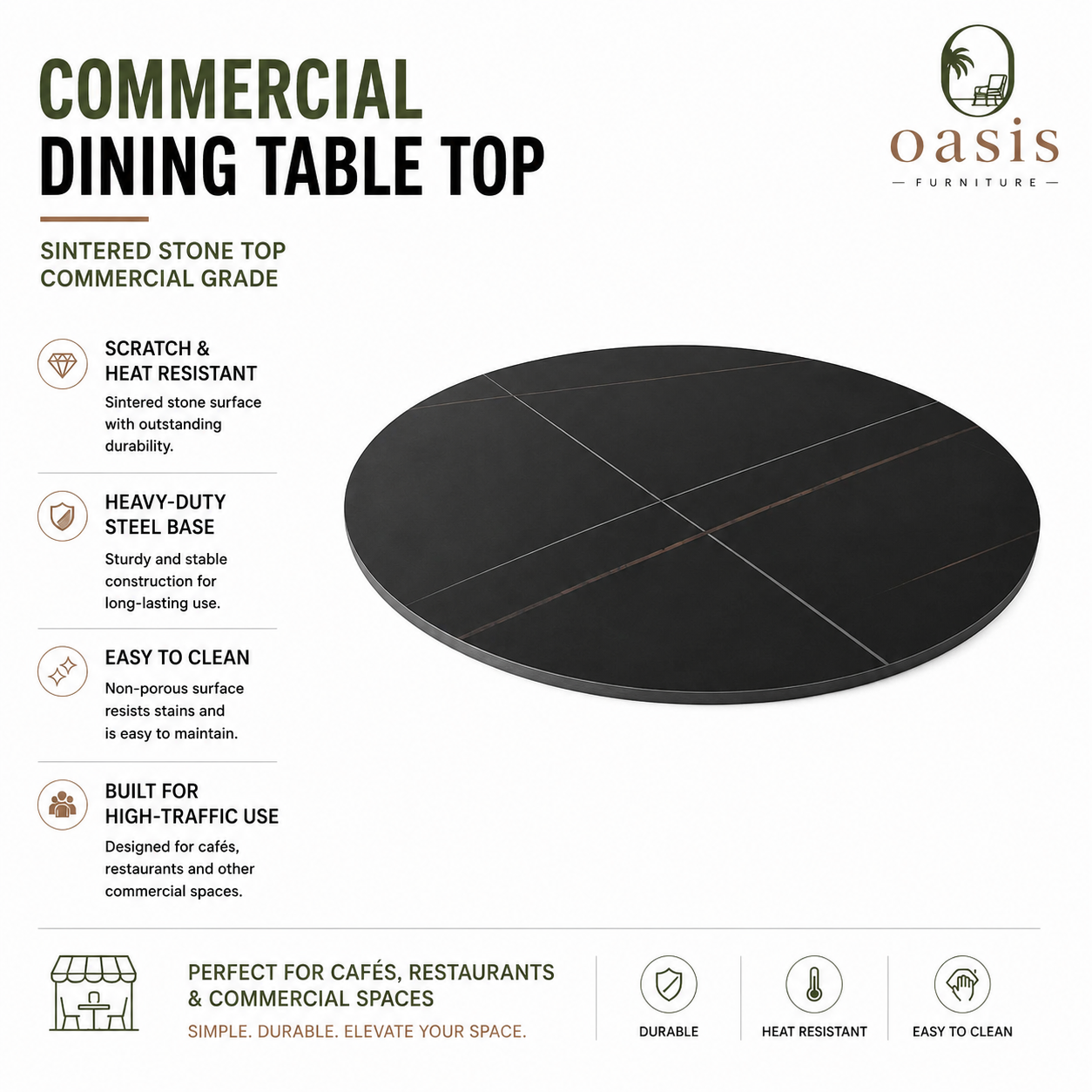 Circular Commercial Dining Table Top