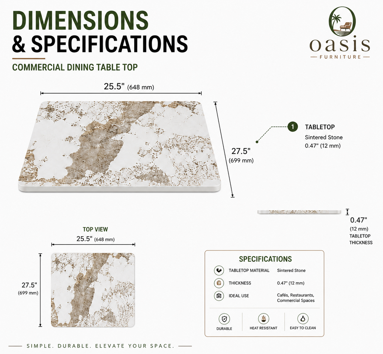 Commercial Dining Table Top
