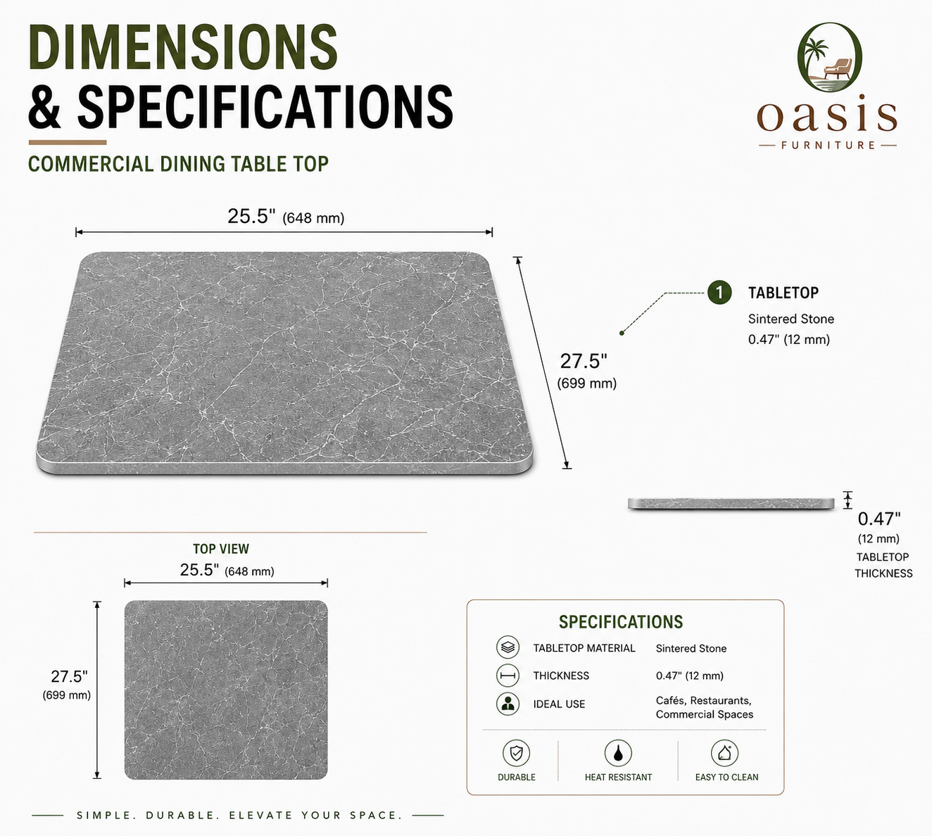 Commercial Dining Table Top