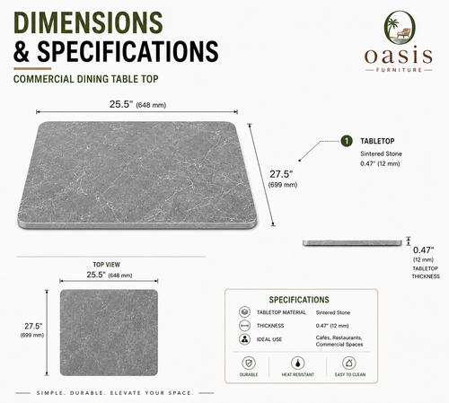 Italian Grey Table Top