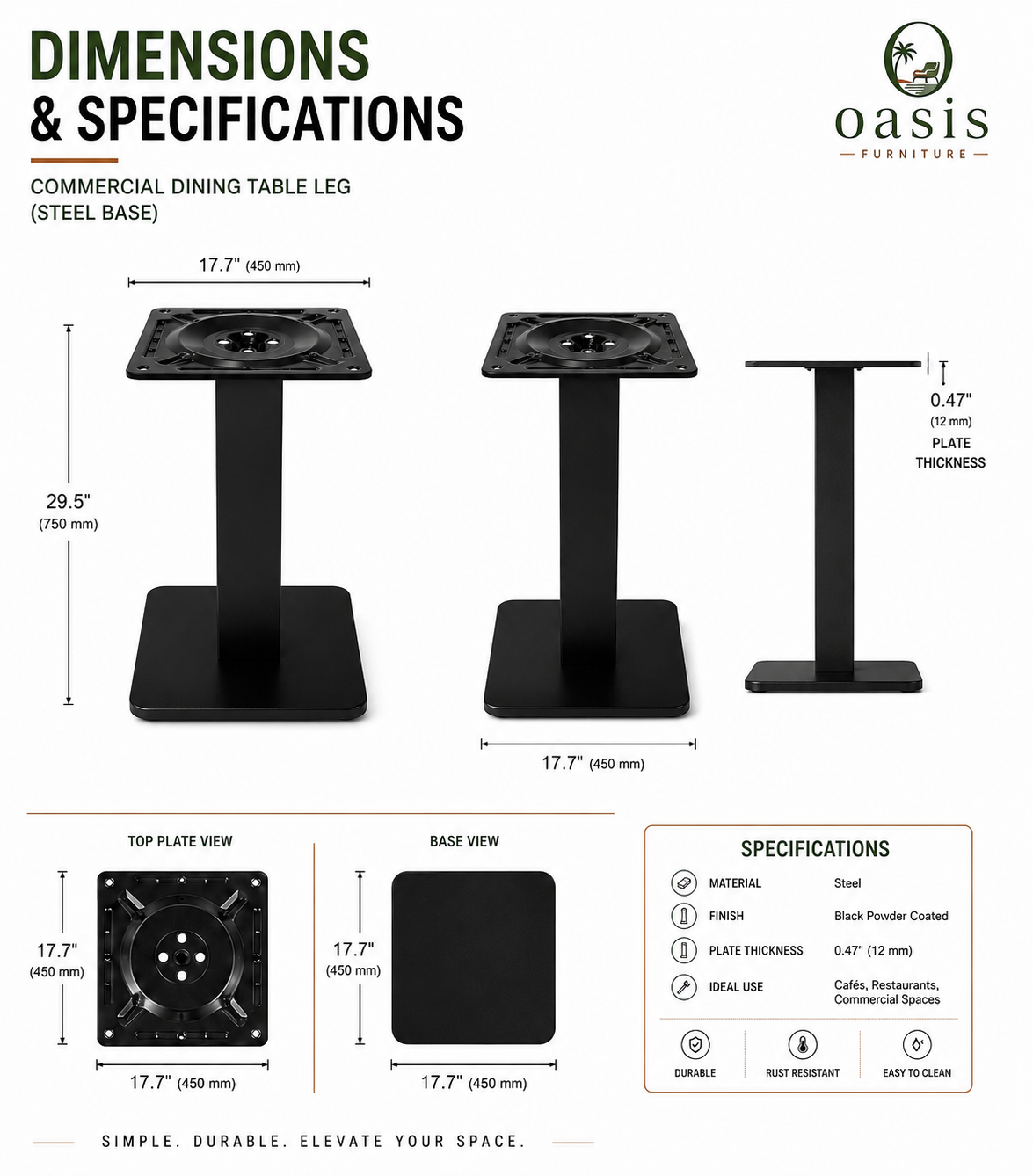 Commericial Dining Table Leg