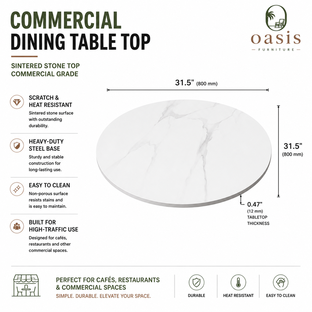 Circular Commercial Dining Table Top