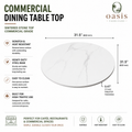 Circular Commercial Dining Table Top