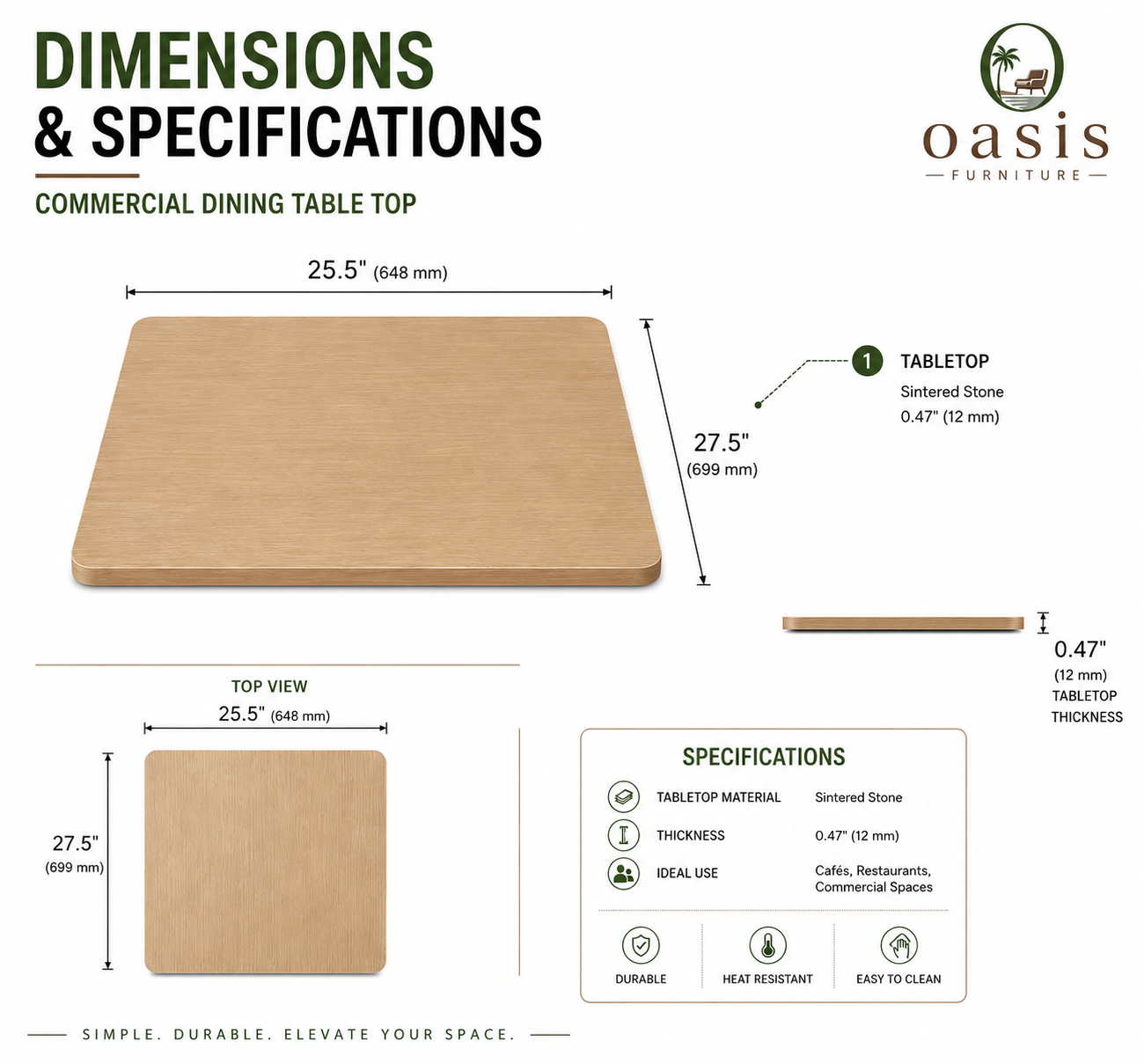 Commercial Dining Table Top