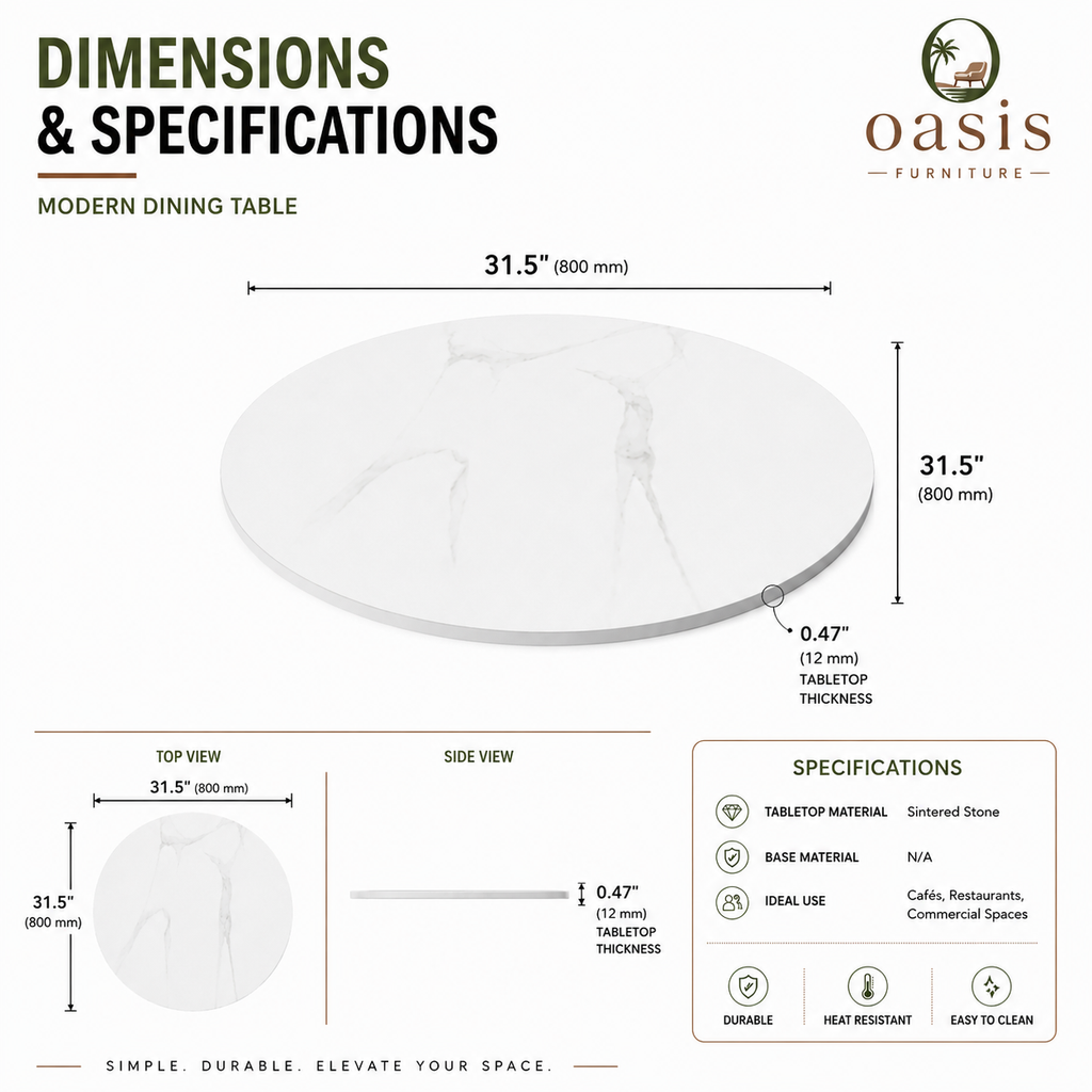 Circular Commercial Dining Table Top