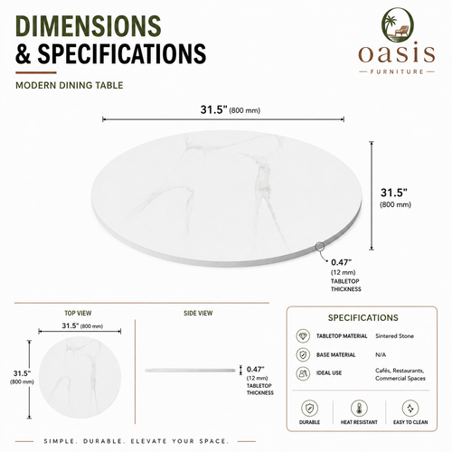 Circular Commercial Dining Table Top