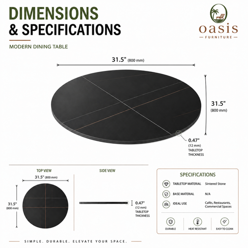 Circular Commercial Dining Table Top