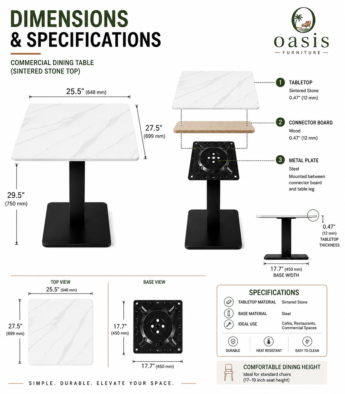 Commercial Dining Table